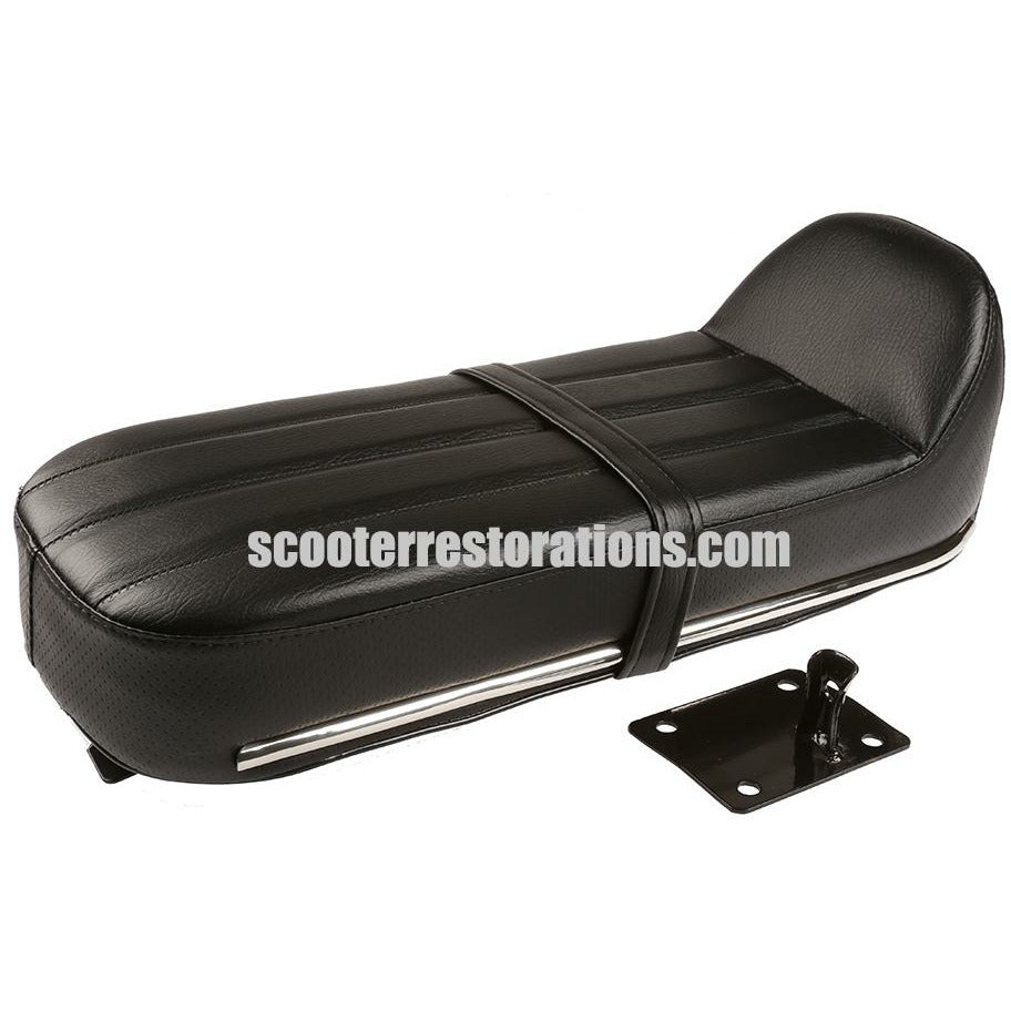 Nanucci Cafe Racing Seat Black with Stainless Steel Outer Strips