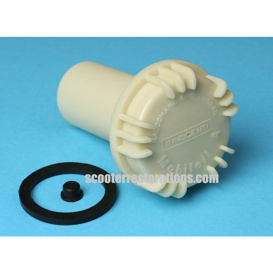 D/LD Petrol Tank Cap with Gasket (White Plastic)