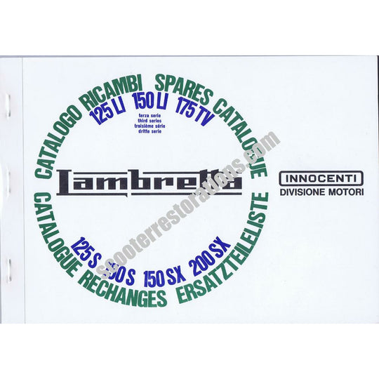 Lambretta Series 3 Parts Catalogue (re-printed)