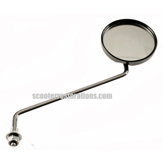 Round Black Mirror and Stem (Bolts on to Upper Handlebar) Vijay Super MKII
