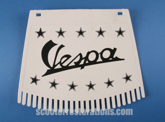 Vespa Rear Mudflap (White with black Vespa Logo)