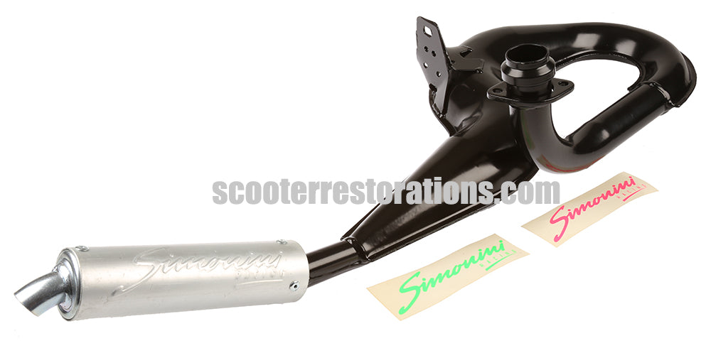 Pinasco Touring Classic Black Expansion Exhaust For Vespa T5 125 (+4hp) - Made In Italy
