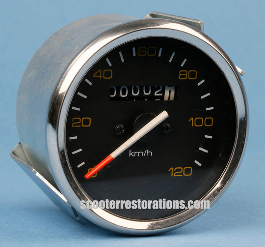 Vespa 120kmph Speedometer (P125X P150X P200E LML) Black Face