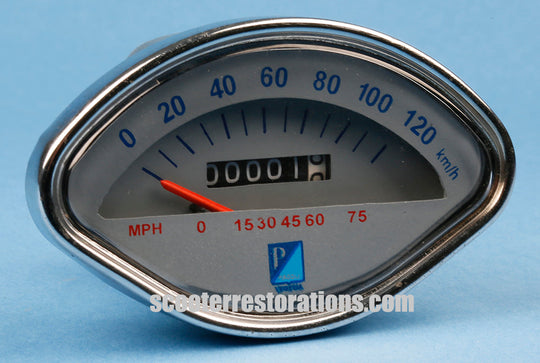 Vespa 120kmph-75mph Speedometer (Rally Super Sprint) Grey Face