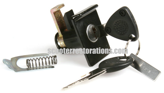 Vespa PX T5 LML Tool Box Lock & Keys (Italian) Black