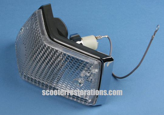 Vespa Rear R H Indicator Unit (Clear Lens & Chrome Body) PX PE T5 LML (Italian)