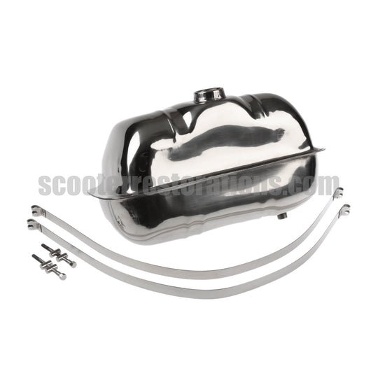 Petrol Tank in S/S with Straps & Trunnions (Polished Stainless Steel)