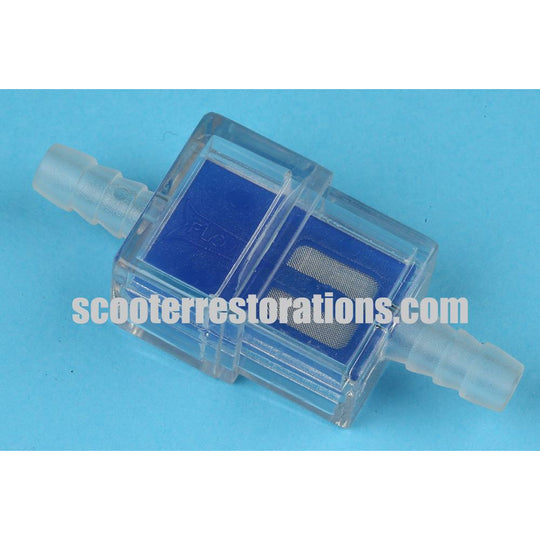 Square In-Line Fuel Filter (Clear/Blue)