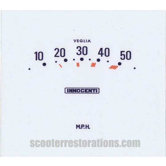 LI125 Series 3 50mph Speedometer Transfer