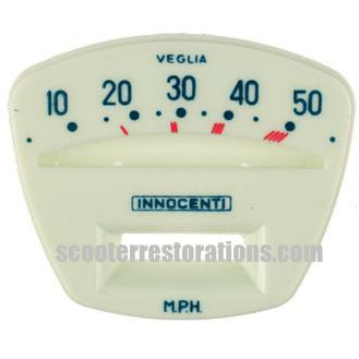 LI125 Series 3 50mph Speedometer Face