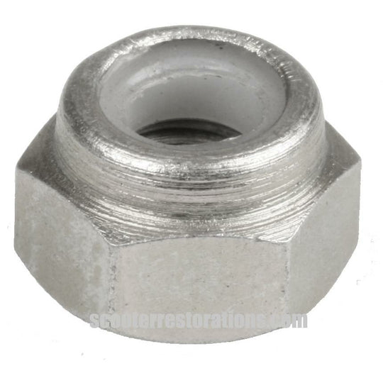 Wheel Rim 13mm Yellow Plated Nut with White Nyloc (Spanish N.O.S)