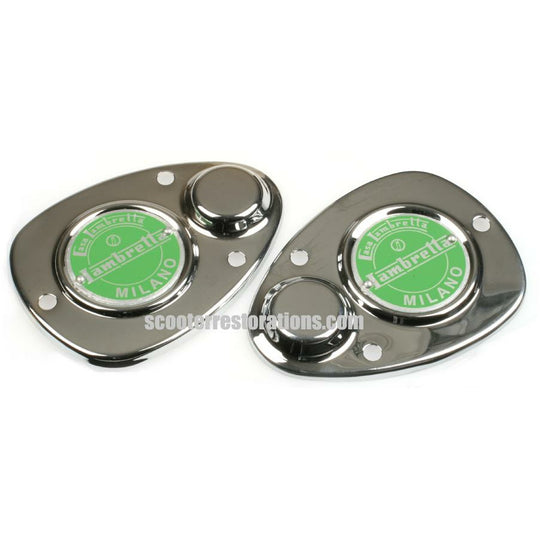 D/LD Chrome Fork Covers (a pair) Green (Casa Lambretta A 193/1)
