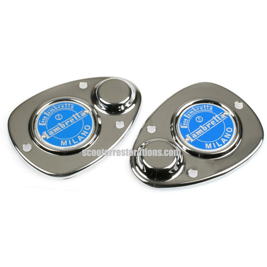 D/LD Chrome Fork Covers (a pair) Blue (Casa Lambretta A 193)