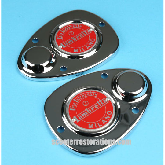 D/LD Chrome Fork Covers (a pair) Red (Casa Lambretta A 193/2)