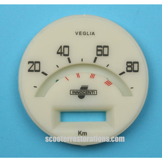 LI125 Series 1 & 2 80 km/h Speedometer Face (Casa Lambretta A 300)