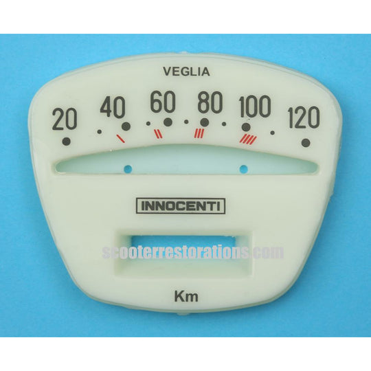 TV175/TV200/SX150 120 km/h Speedometer Face (Casa Lambretta A 305)