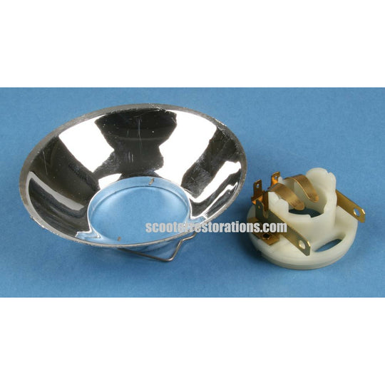 Lambretta 48 Moped Headlamp Reflector with Bulbholder (Casa Lambretta E 75)