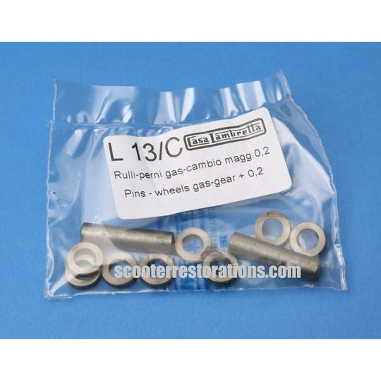 C/LC-D/LD MK I Throttle/Gear Control Clamp Pin & Guide Washer Kit + 0.2 mm (Casa Lambretta L 13/C)