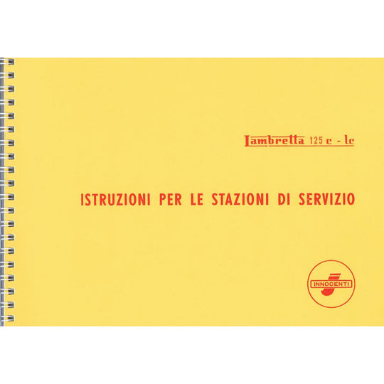 Lambretta Model 125C/LC Workshop Manual (re-printed) Italian Text (Casa Lambretta P 80)