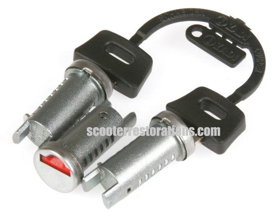 Vespa Steering Lock, Seat & Ignition (Set of 3 Barrels & 2 Keys) PX-EFL-PK-T5-PX-Disc-LML