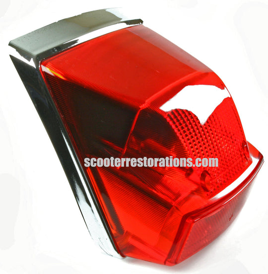 Vespa Rear Light Unit in Chrome (PX125E PX200E DISC 1998 ON)